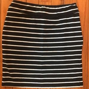 Black and White Stripe Mini Skirt